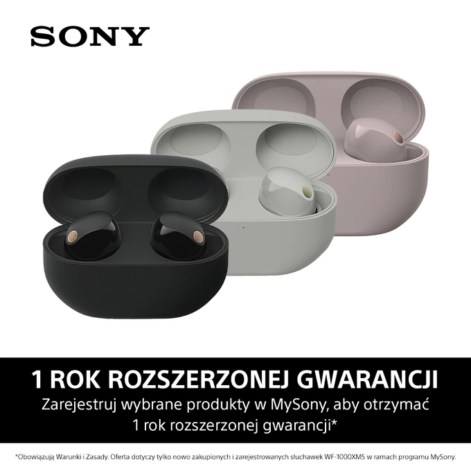 Sony WF-1000XM5 Noise Cancelling Przydymiony Róż - słuchawki