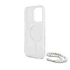 Guess IML Glitter With Pearl Strap MagSafe przeźroczysty - etui iPhone 16 Pro