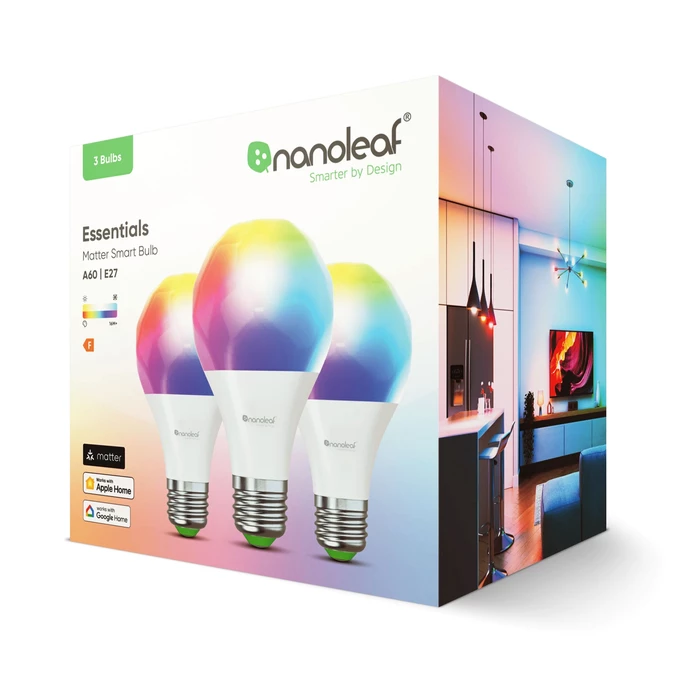 Nanoleaf Essentials Smart A60 Bulb E27 MATTER 3-Pack - 3x żarówka