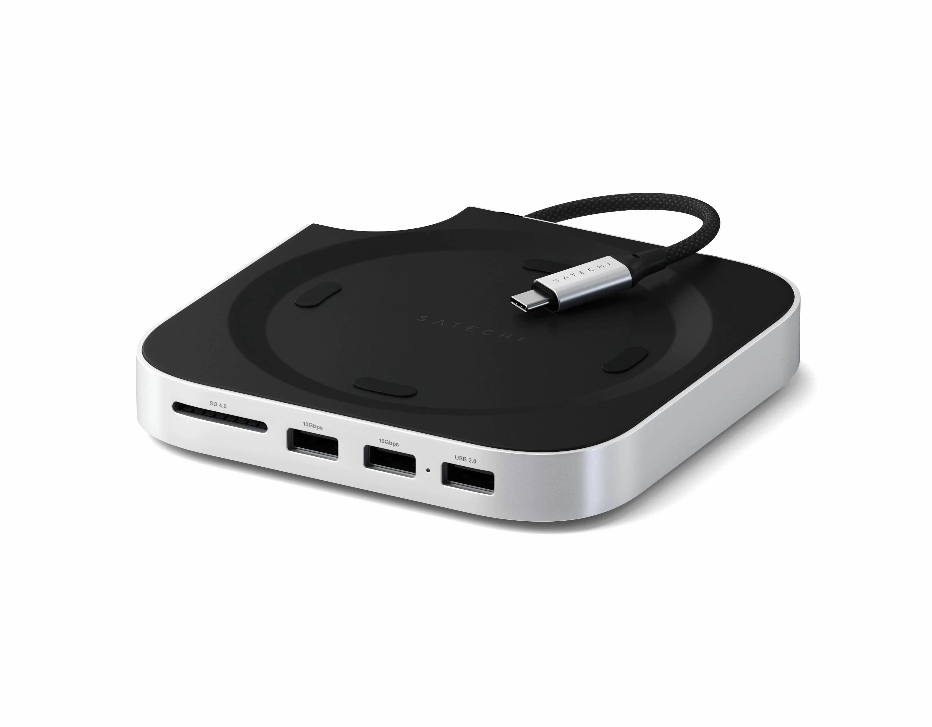 Satechi Mac Mini M4 Stand & Hub SSD silver - aluminiowa