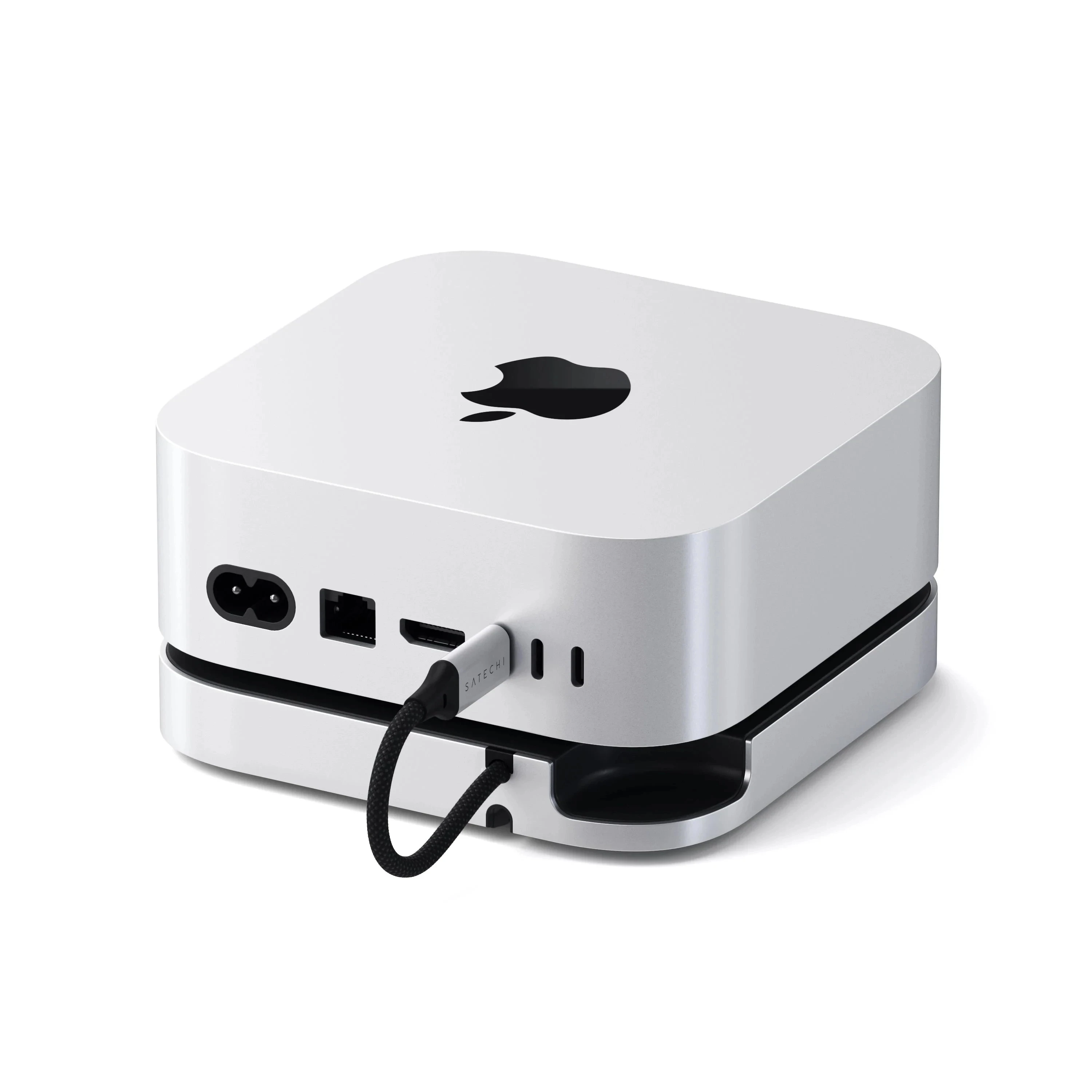 Satechi Mac Mini M4 Stand & Hub SSD silver - aluminiowa