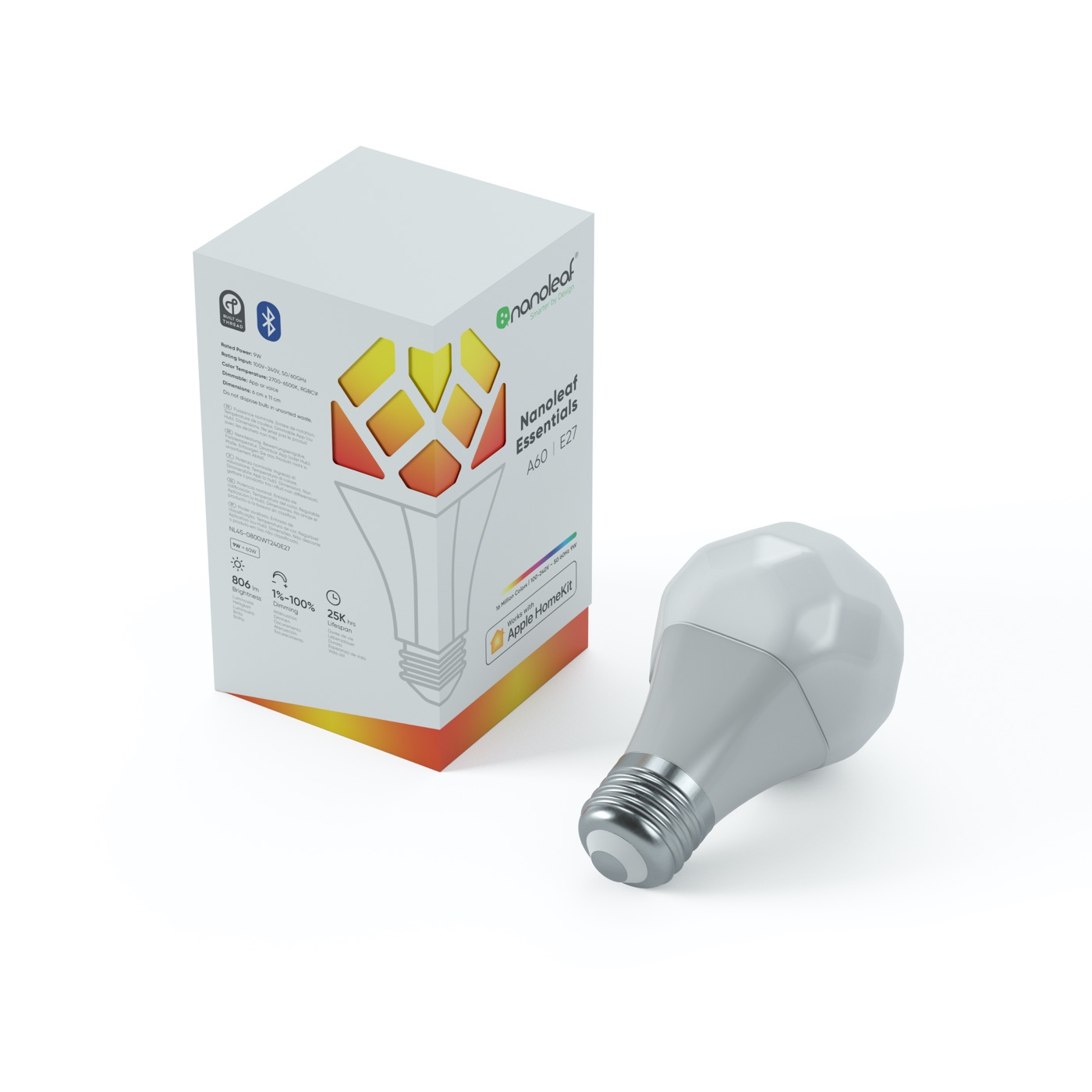 Nanoleaf Essentials A60スマートLED電球 9個入り Nanoleaf-Essentials-Smart-