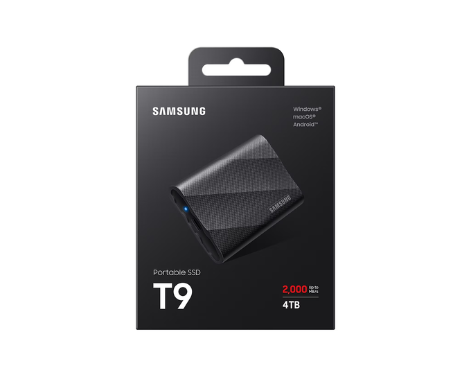 外付けハードディスク・ドライブ Samsung Portable SSD T9 4TB Samsung T9 4TB USB 3.2 gen2 Black - dysk zewnętrzny - Sklep iSpot.pl