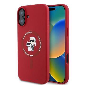 Karl Lagerfeld Silicone KarlChoupette Ring MS czerwony - etui iPhone 16 Plus