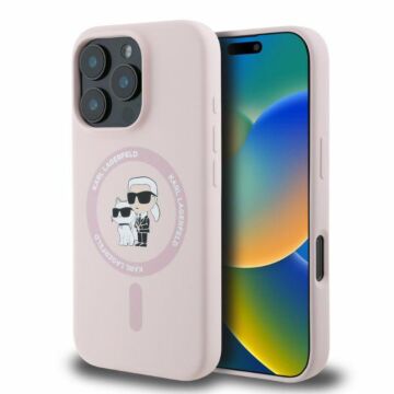 Karl Lagerfeld Silicone KarlChoupette Ring MS różowy - etui iPhone 16 Pro Max