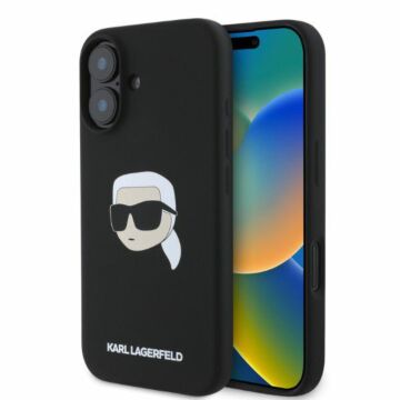 Karl Lagerfeld Silicone Karl Head Print MS czarny - etui iPhone 16