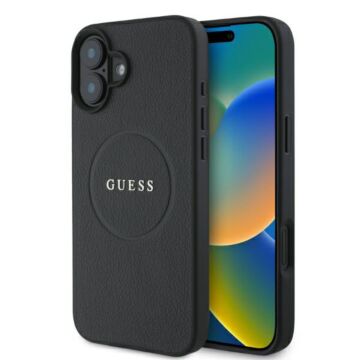 Guess Grained Gold Ring MS czarny - etui iPhone 16