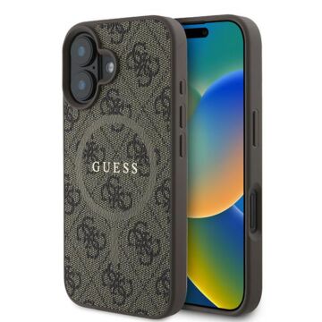 Guess 4G Ring Classic Logo MS brązowy - etui iPhone 16 Plus