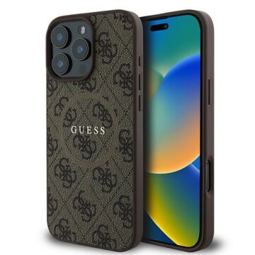 Guess 4G Ring Classic Logo MS brązowy - etui iPhone 16 Pro