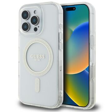 Guess IML Glitter Circle MS przeźroczysty - etui iPhone 16 Pro