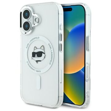 Karl Lagerfeld IML Metal Choupette Head MS biały - etui iPhone 16 Plus