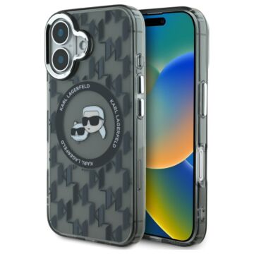Karl Lagerfeld IML Monogram KarlChoupette Head MS czarny - etui iPhone 16