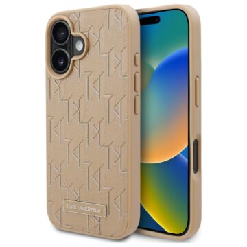 Karl Lagerfeld Hot Stamp MS beżowy - etui iPhone 16