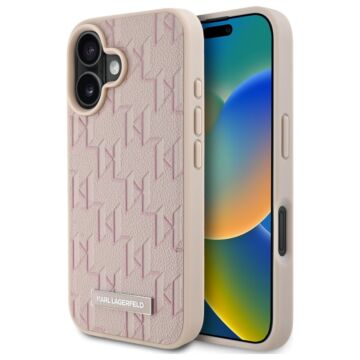 Karl Lagerfeld Hot Stamp MS różowy - etui iPhone 16