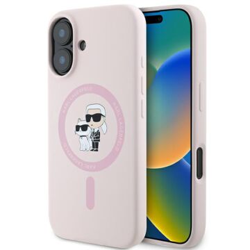 Karl Lagerfeld Silicone KarlChoupette Ring MS różowy - etui iPhone 16 Plus