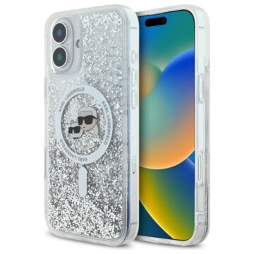 Karl Lagerfeld Liquid Glitter KarlChoupette Head MS przezroczysty - etui iPhone 16 Plus