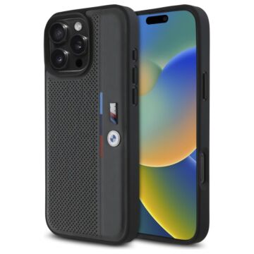 BMW M Perforated Tricolor antracyt - etui iPhone 16 Pro