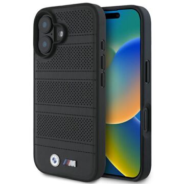 BMW M Perforated And Stitched Line MS czarny - etui iPhone 16
