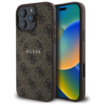 Guess 4G Ring Classic Logo MS brązowy - etui iPhone 16 Pro Max