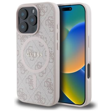 Guess 4G Ring Classic Logo MS różowy - etui iPhone 16 Pro Max