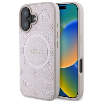 Guess Saffiano Peony MS różowy - etui iPhone 16