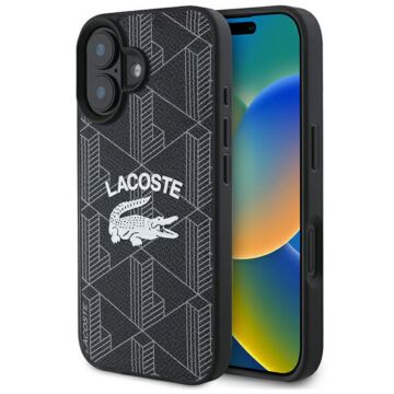Lacoste Monogram Vintage Logo MS czarny - etui iPhone 16