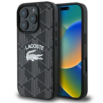 Lacoste Monogram Vintage Logo MS czarny - etui iPhone 16 Pro