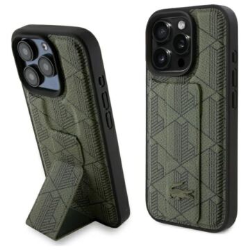 Lacoste Grip Stand Mono khaki - etui iPhone 16 Pro Max