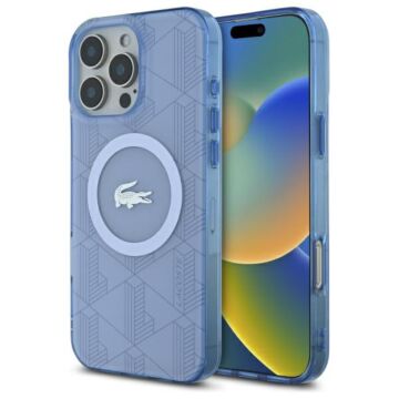 Lacoste IML Blend Monogram MS jasno niebieski - etui iPhone 16 Pro