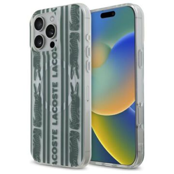 Lacoste IML All Over MS farine - etui iPhone 16 Pro Max