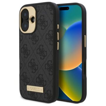 Guess 4G Logo Plate MS czarny - etui iPhone 16