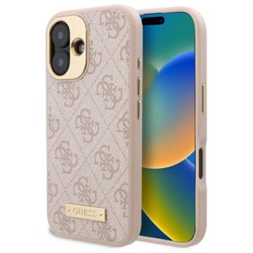 Guess 4G Logo Plate MS różowy - etui iPhone 16