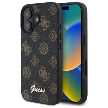 Guess Peony Script MS czarny - etui iPhone 16