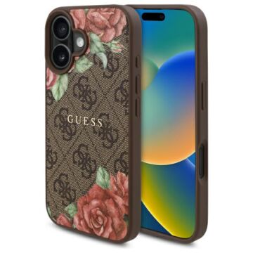 Guess 4G Flowers Print MS brązowy - etui iPhone 16