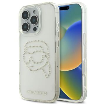 Karl Lagerfeld IML Rhinestones Karl Head iPhone przezroczysty - etui iPhone 16 Pro Max
