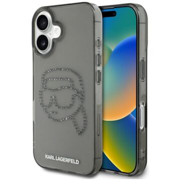 Karl Lagerfeld IML Rhinestones KarlHead czarny - etui iPhone 16