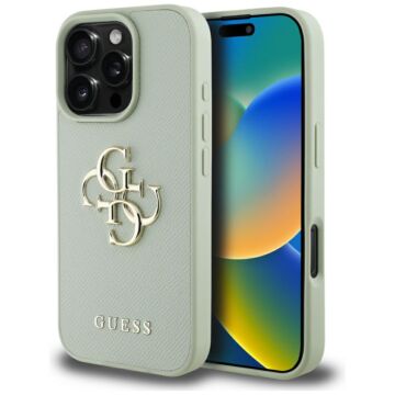 Guess Grained Big 4G Logo Small zielony - etui iPhone 16 Pro