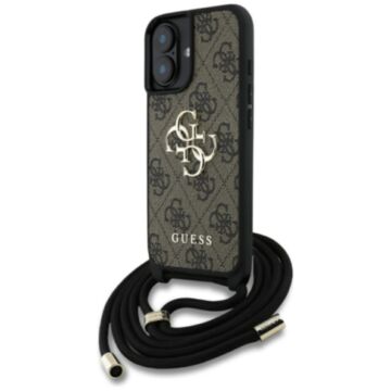 Guess 4G Big Logo Cord StapCrossbody brązowy - etui iPhone 16