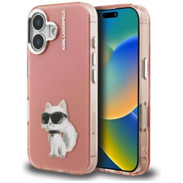 Karl Lagerfeld IML Aquarelle Choupette Logo różowy - etui iPhone 16