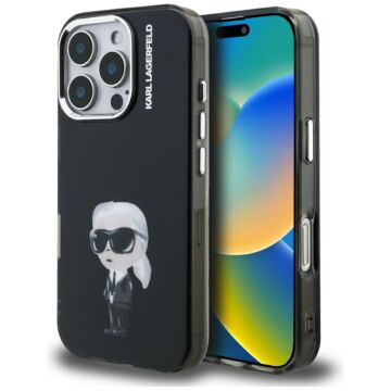 Karl Lagerfeld IML Aquarelle Karl Logo czarny - etui iPhone 16 Pro
