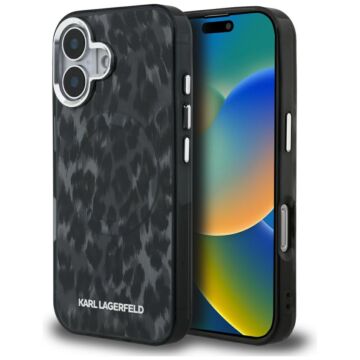 Karl Lagerfeld IML Leopard Pattern MS czarny - etui iPhone 16