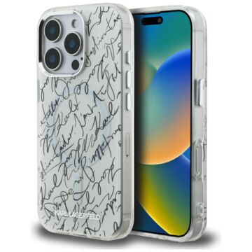 Karl Lagerfeld IML Karl Script Pattern MS biały - etui iPhone 16 Pro Max