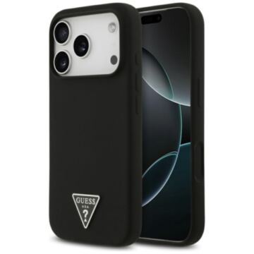 Guess Silicone Triangle Logo MS czarny - etui iPhone 17 Pro