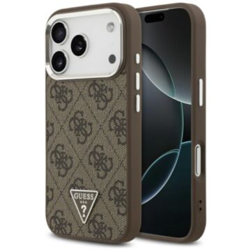 Guess 4G Triangle Logo MS brązowy srebrny - etui iPhone 17 Pro