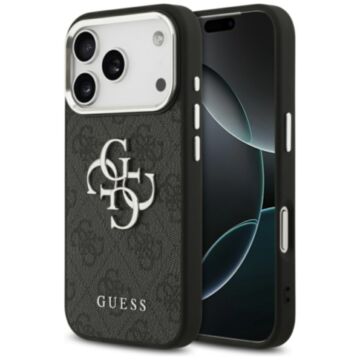 Guess 4G Big 4G Classic Logo czarny srebrny - etui iPhone 17 Pro