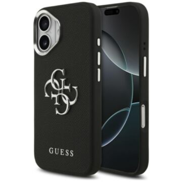 Guess Grained Big 4G czarny - etui iPhone 17