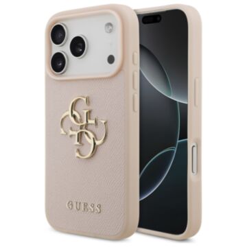 Guess Grained Big 4G różowy - etui iPhone 17 Pro