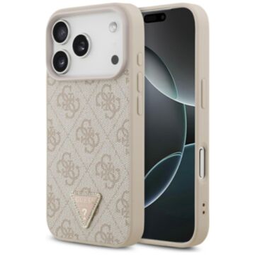 Guess Leather 4G Triangle Strass MS różowy - etui iPhone 17 Pro