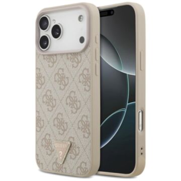Guess Leather 4G Triangle Strass MS różowy - etui iPhone 17 Pro Max