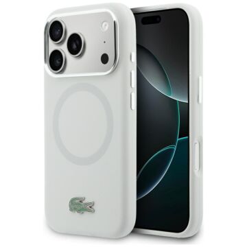 Lacoste HC Silicone Metal Logo MS szary - etui iPhone 17 Pro
